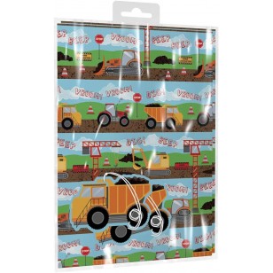 Construction Digger Gift Wrap & Tags